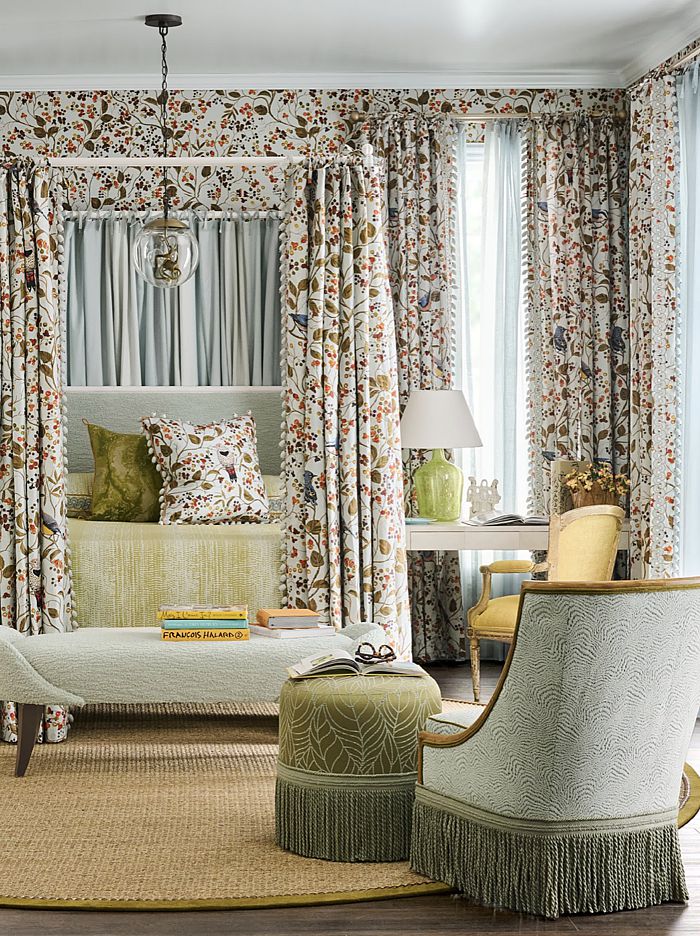 A beautiful selection of patterned and floral fabrics from Fabricut at High Point Market.