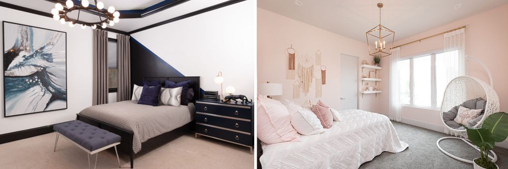 These two rooms showcase how teen rooms can be so different and should reflect their style.